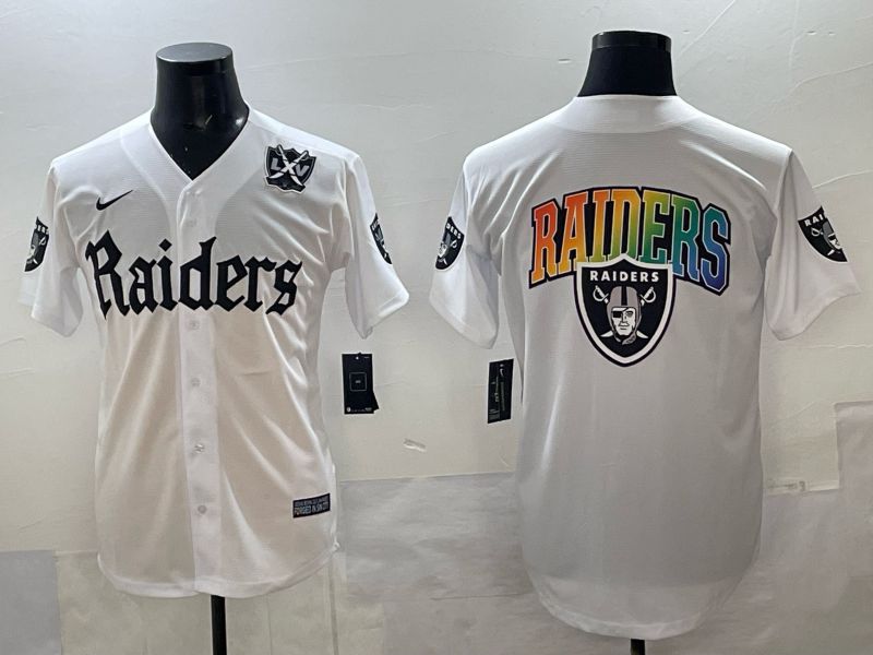 Men 2025 Oakland Raiders Blank white 6th generation Joint Name Nike Limited NFL Jersey style 08